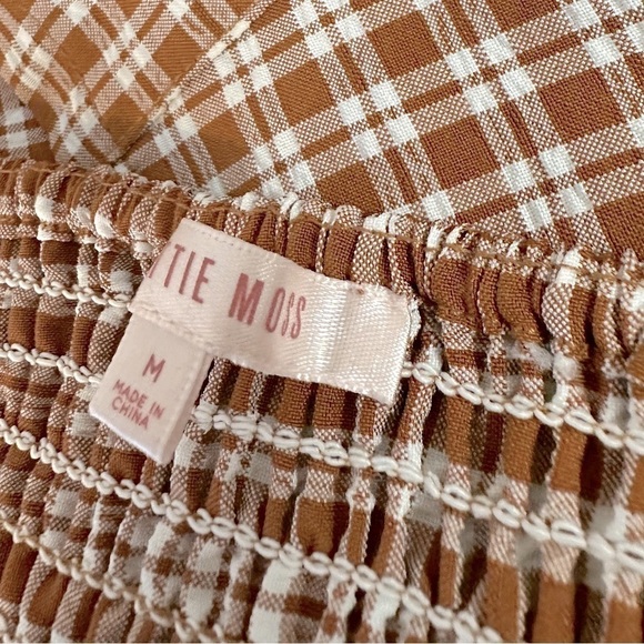 NWOT PacSun Lottie Moss Plaid Bustier Crop Top Brown and White Size Medium - Picture 7 of 9